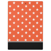 ファッショナブルなタンゲリンタンゴオレンジと白い星 クリップボード (裏面)