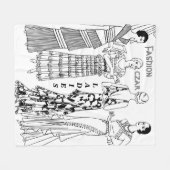 ファッショナブルなツァーシンプル、、シックなレディース フリースブランケット (正面(横))