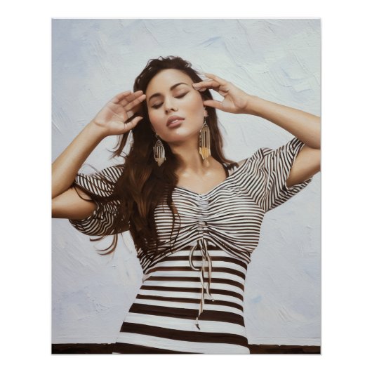 ファッショナブルなドストライプのレス ポスター (正面)