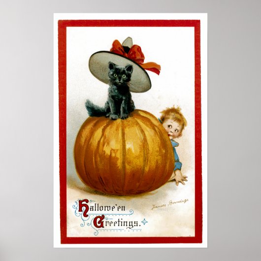 ファッショナブルなハロウィーン子猫 ポスター (正面)