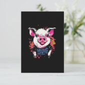 ファッショナブルなヒップスタ豚グラフィティスタイル印刷可能なde サンキューカード (スタンド正面)