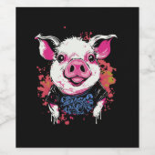 ファッショナブルなヒップスタ豚グラフィティスタイル印刷可能なde ワインラベル (シングルラベル)