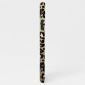 ファッショナブルなヒョウ柄の背景名前をカスタムする iPhoneケース (右側)