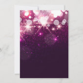 ファッショナブルなピンクのグリッターの輝きスタイリッシュの結婚輝き 招待状 (裏面)