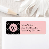 ファッショナブルなピンク&ブラックモノグラム ラベル (インサイチュ)