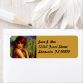 ファッショナブルなファンフラッパーナイト差出人住所ラベル ラベル (インサイチュ)