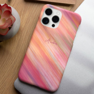 ファッショナブルなマテストライプのィルカラーカスタマイズテクス iPhone 16 PROケース