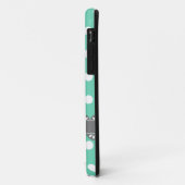 ファッショナブルなミント水玉模様とグレーレース Case-Mate iPhoneケース (裏面/左)