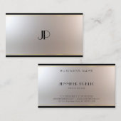 ファッショナブルなモノグラムグラマラスな金ゴールドシルバープレーン 名刺 (正面/裏面)