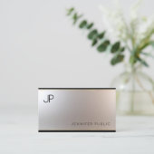 ファッショナブルなモノグラムグラマー金ゴールドユニーク銀 名刺 (スタンド正面)