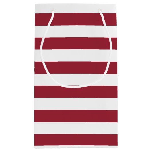 ファッショナブルなモノグラムストライプを持つ暗赤色キャンディの スモールペーパーバッグ (裏面)