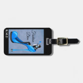 ファッショナブルな女性のブルースティレットの荷物タグ ラゲッジタグ (正面横)