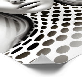 ファッショナブルな女性の光学錯覚ブラックとホワイト ポスター (角)