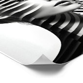 ファッショナブルな女性の光学錯覚ブラックとホワイト ポスター (角)