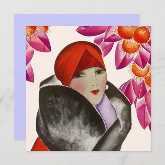 ファッショナブルな女性ランチブランチ招待状招待状 招待状 (正面/裏面)