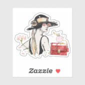 ファッショナブルな女性,ヴィンテージファッションコラージュ シール (シート)