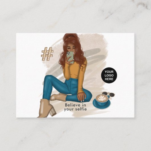 ファッショナブルな自撮り娘 名刺 (正面)