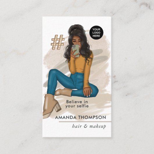 ファッショナブルな自撮り娘 名刺 (正面)