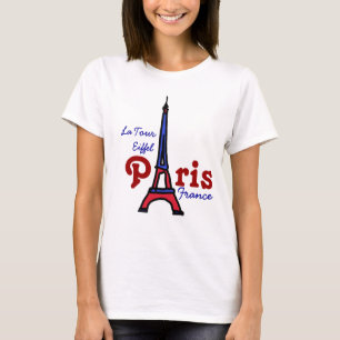 ファッショナブルな観光用エッフェルタワーパリ Tシャツ