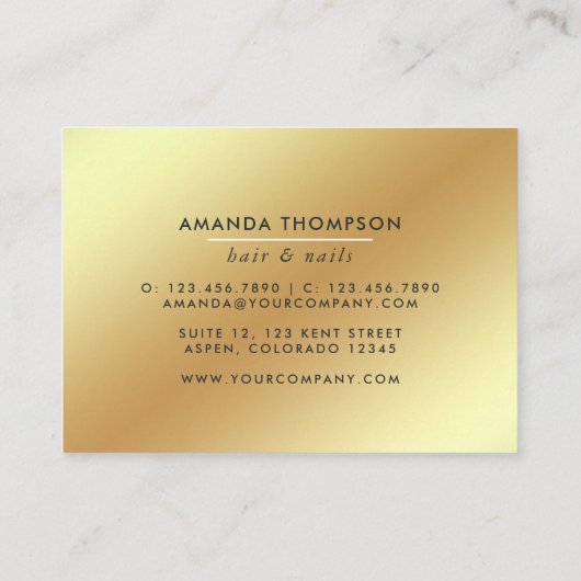 ファッショナブルな髪と爪、 ネイルのアフリカ系アメリカ人 名刺 (裏面)