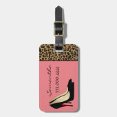 ファッショナブルな黒いパーソナライズされたサイト ラゲッジタグ (正面縦)