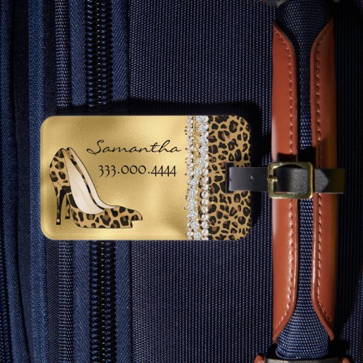 ファッショナブルな黒い宝石のスティレット ラゲッジタグ (正面インサイチュ4)