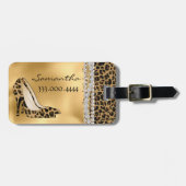 ファッショナブルな黒い宝石のスティレット ラゲッジタグ (正面横)