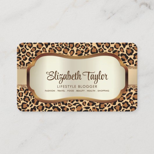 ファッショナブルアニマルプリント名刺 名刺 (正面)