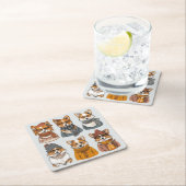 ファッショナブルウェルシュコーギー犬 スクエアペーパーコースター (インサイチュ)