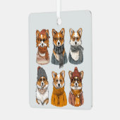 ファッショナブルウェルシュコーギー犬 メタルオーナメント (正面左)