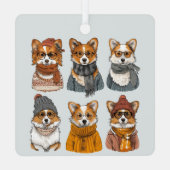 ファッショナブルウェルシュコーギー犬 メタルオーナメント (裏面)