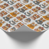 ファッショナブルウェルシュコーギー犬 ラッピングペーパー (角)