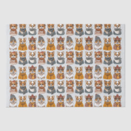 ファッショナブルウェルシュコーギー犬 薄葉紙