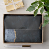 ファッショナブルエレガントネイビーブルー金ゴールドグリッター大理石 薄葉紙 (ギフト)