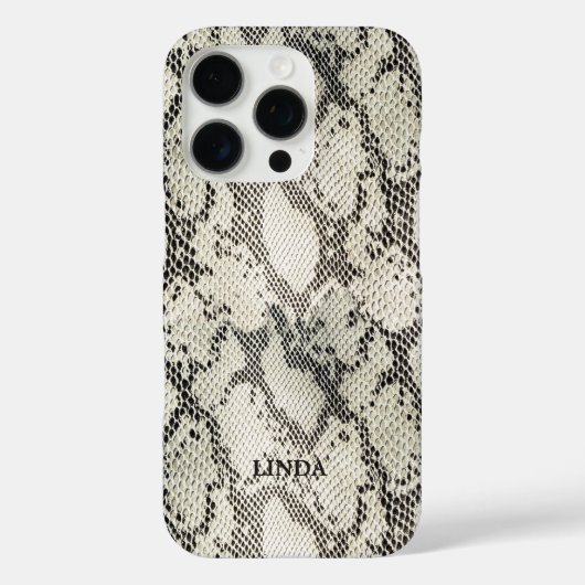 ファッショナブルエレガントベージュのスネークスキンモチーフ Case-Mate iPhoneケース (裏面)