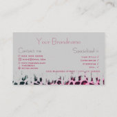 ファッショナブルグラデーションピンクヒョウ柄ヘアサロン 名刺 (裏面)