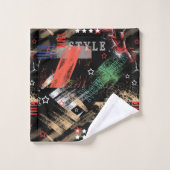 ファッショナブルグランジ抽象芸術バスタオルセット バスタオルセット (ウォッシュタオル)