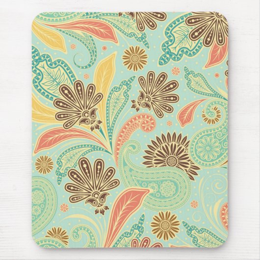 ファッショナブルトレンディーガーリーヴィンテージフローラペイズリー マウスパッド (正面)