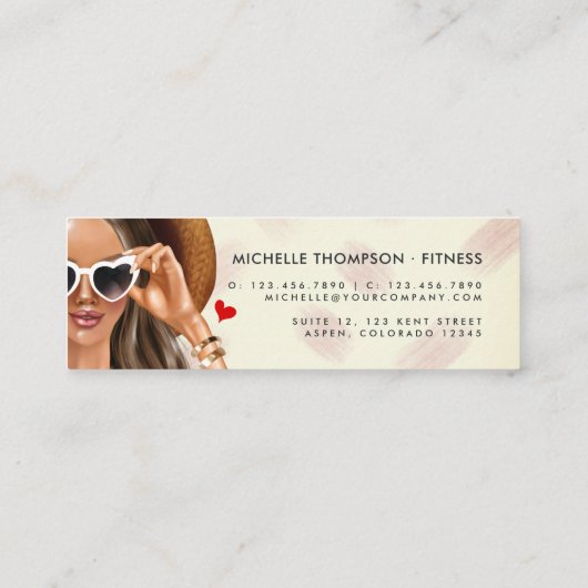 ファッショナブルフィットネスインストラクターガールビジネス スキニー名刺 (裏面)