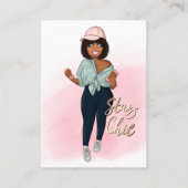 ファッショナブルフィットネスインストラクターガールビジネス 名刺 (正面)