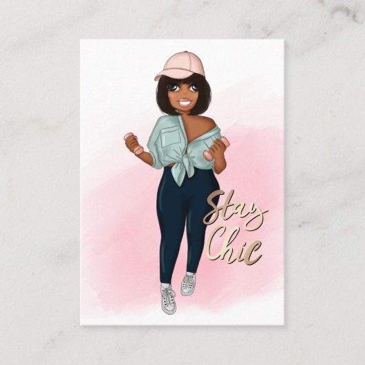 ファッショナブルフィットネスインストラクターガールビジネス 名刺 (正面)