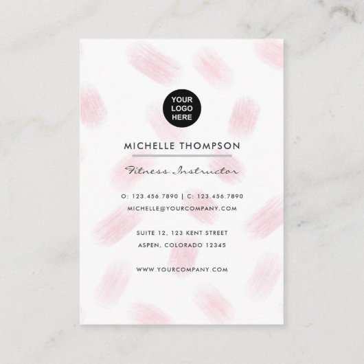 ファッショナブルフィットネスインストラクターガールビジネス 名刺 (裏面)