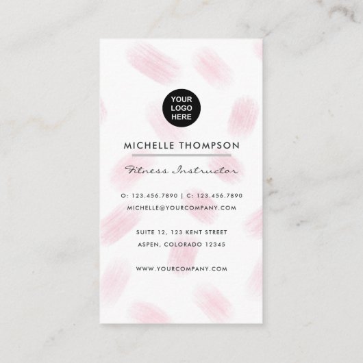 ファッショナブルフィットネスインストラクターガール 名刺 (裏面)