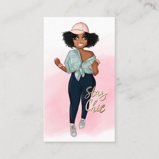 ファッショナブルフィットネスインストラクターガール 名刺 (正面)