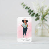 ファッショナブルフィットネスインストラクターガールQRコード 名刺 (スタンド正面)