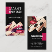 ファッショナブルメイクアップリップ美しいサロンブティック 名刺 (正面/裏面)