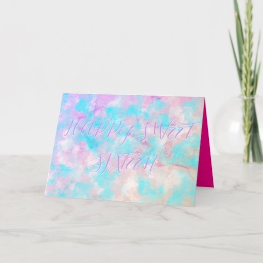 ファッショナブルモダンハッピーSweet sixteen16誕生日 カード (正面)