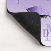 ファッショナブルモダンパープルグリッターラッシュモノグラム マウスパッド (コーナー)