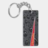 ファッショナブルモダンブラックバブル赤い炎カスタム キーホルダー (正面左)