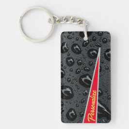 ファッショナブルモダンブラックバブル赤い炎カスタム キーホルダー